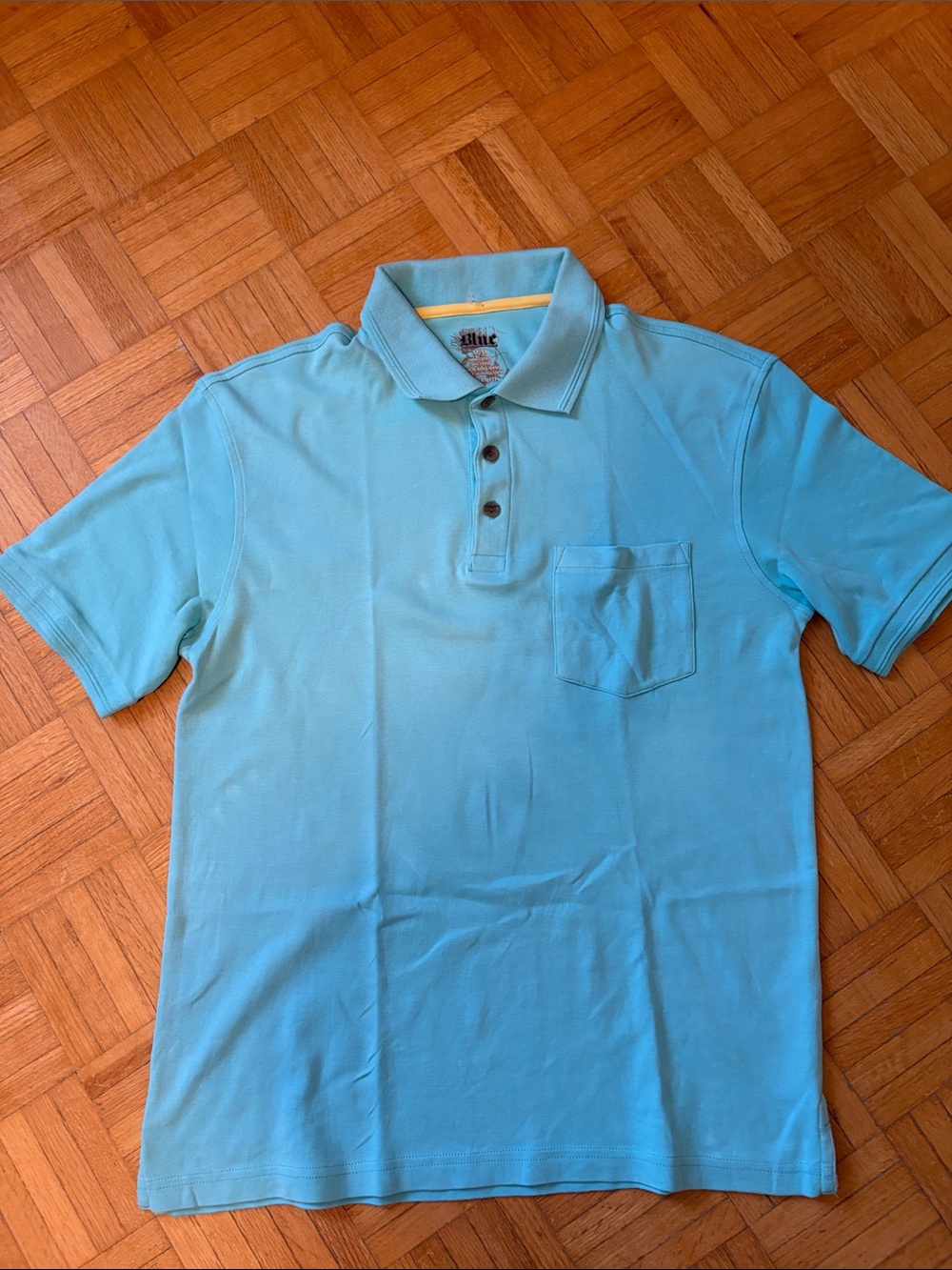 Blue pronto uomo Blue Short-Sleeve Polo Shirt with Chest Pocket